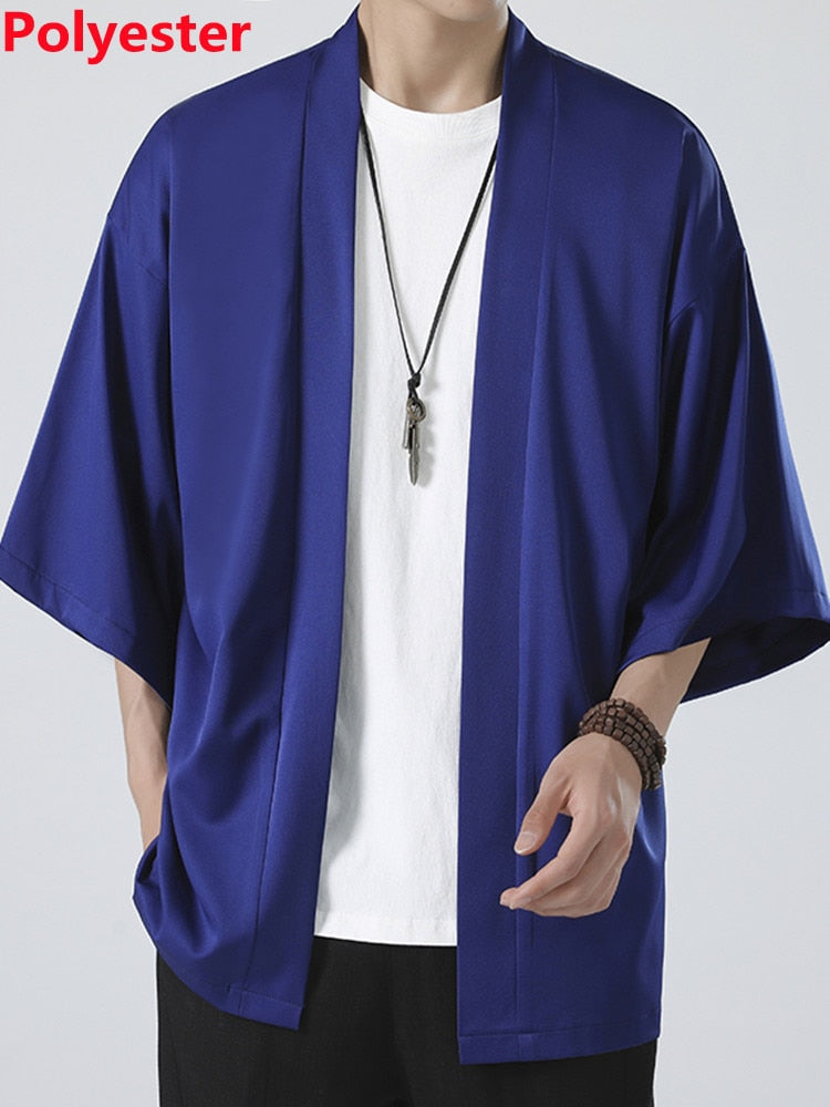 Kimono Japanese Costume Men Coat Harajuku Style Tops Japan Haori Cardigan Chinese Traditional Jacket Loose Shirt Yukata Coats