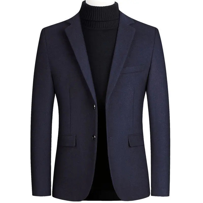 Brand Business Casual Wool Blazer Men Autumn and Winter New Solid Men Blazer Regular Fit Long Sleeve Blazers for Men