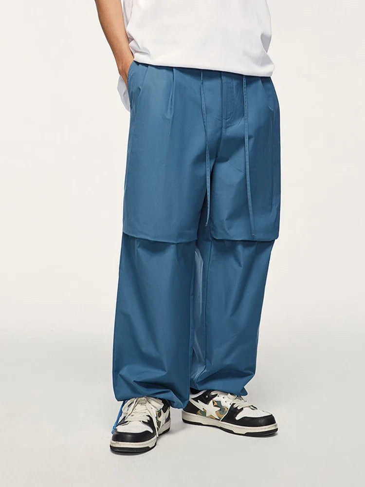 saferido Parachute Waterproof Pants Man Blue Oversize Sweatpants Men's Sports Trousers Male Casual Japanese Streetwear Hip Hop