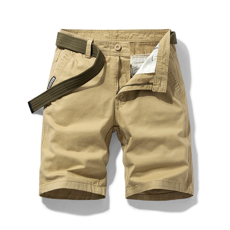 New Summer Men Cargo Shorts Cotton Casual Mens Shorts Pants Jogger Military Solid Straight Cargo Shorts Men Brand Clothing