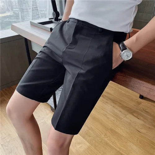 saferido Summer Shorts Men Korean Fashion Bottoms Casual Pants Knee Length Streetwear Slacks Cool Fashion Shorts Breathable S-3XL