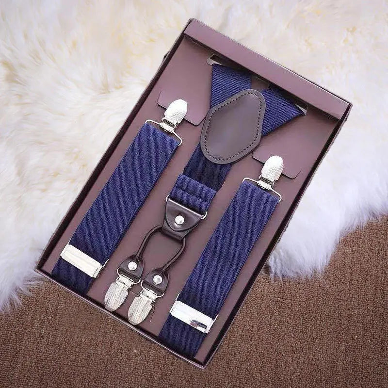 saferido Retro British Style Men's Stretch Pants Strap Clip Suit Pants Casual Suspenders Clip Fashion Exquisite Stretch Suspender Clip