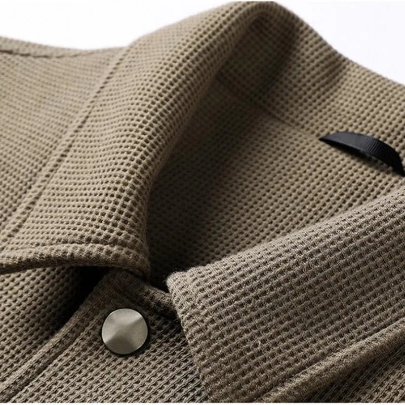 saferido Korean Fashion Lapel Jacket Men's Loose Short Coat Spring Autumn Thickening Tops Fashion Casual Clothes For Male New S-3XL