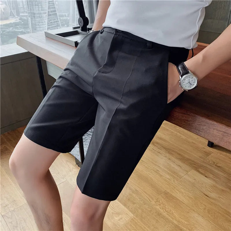 saferido Summer Shorts Men Korean Fashion Bottoms Casual Pants Knee Length Streetwear Slacks Cool Fashion Shorts Breathable S-3XL