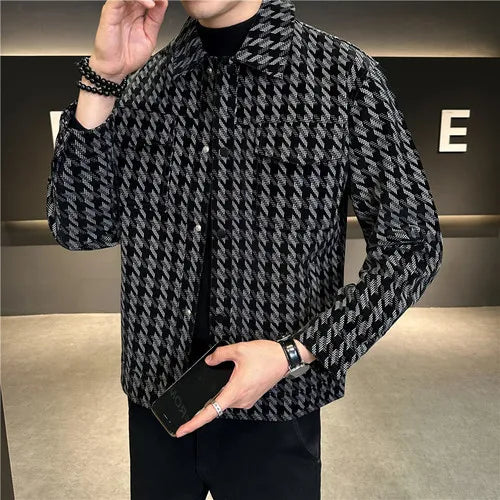 saferido Men Spring High Quality Striped Jackets/Male Slim Fit Lapel Casual Jackets Clothing Casual Streetwear Top 3XL-M