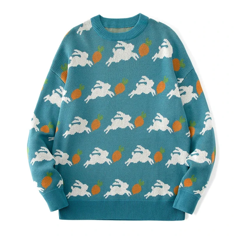 New Autumn Winter Casual Sweater Men Loose Harajuku Style Round Neck Long Sleeve Mens Fashion Pullovers Trendy Sweaters