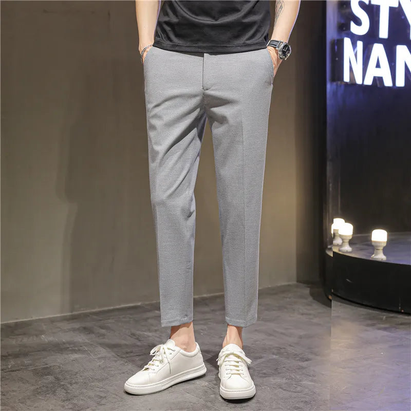 saferido British Style Summer Thin Business Dress Suit Pants Men Clothing Slim Fit Casual Office Trousers Formal Plus Size 28-38