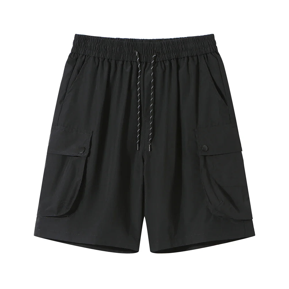 saferido Korean Streetwear Cargo Shorts for Men 2024 Summer Y2K New Multi Big Pocket Retro Casual Loose Shorts Men Versatile Summer Short