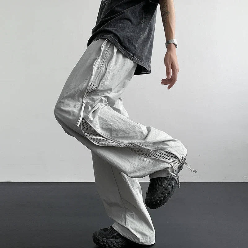 saferido Trendy Y2K Solid Cargo Pants Men's Multi Flap Pocket Trousers Loose Casual Outdoor Pants Harajuku Lightweight Cargo Pants