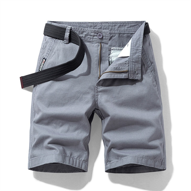 New Summer Men Cargo Shorts Cotton Casual Mens Shorts Pants Jogger Military Solid Straight Cargo Shorts Men Brand Clothing