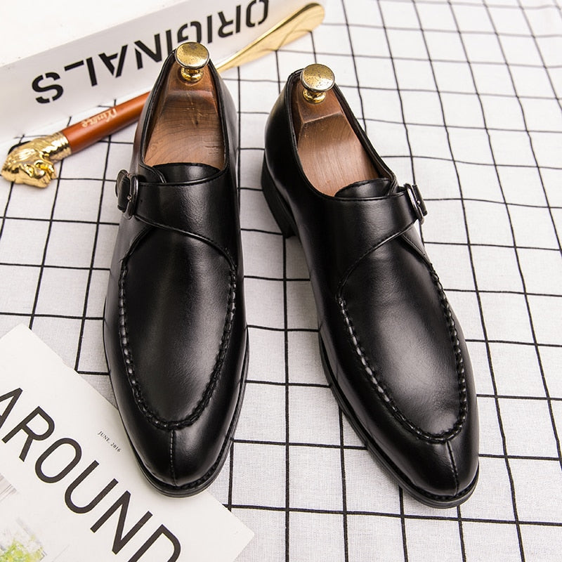 saferido Men Leather Shoes Fashion Luxury Wedding Shoes Mens Loafers Moccasins Driving Walking Shoes for Men Party Classic Buckle Busines