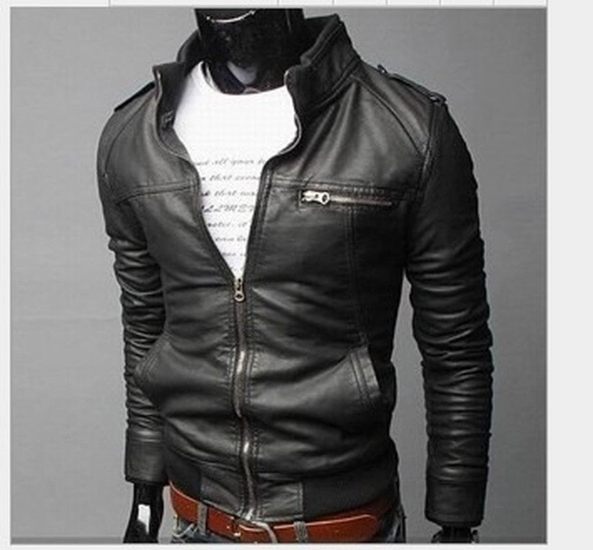 Brand New Men's Motorcycle Leather Jacket Slim Men Leather Jacket Outer Wear Clothing For Male Garment Man Jackets