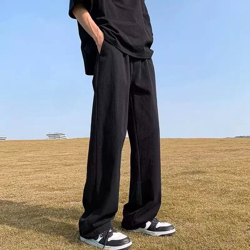 saferido Thin Sweatpants for Men Straight Trousers Man Sports Pants Plain Goth Summer Loose Xxl Tracksuit Bottoms Korean Y2k Slacks Gym