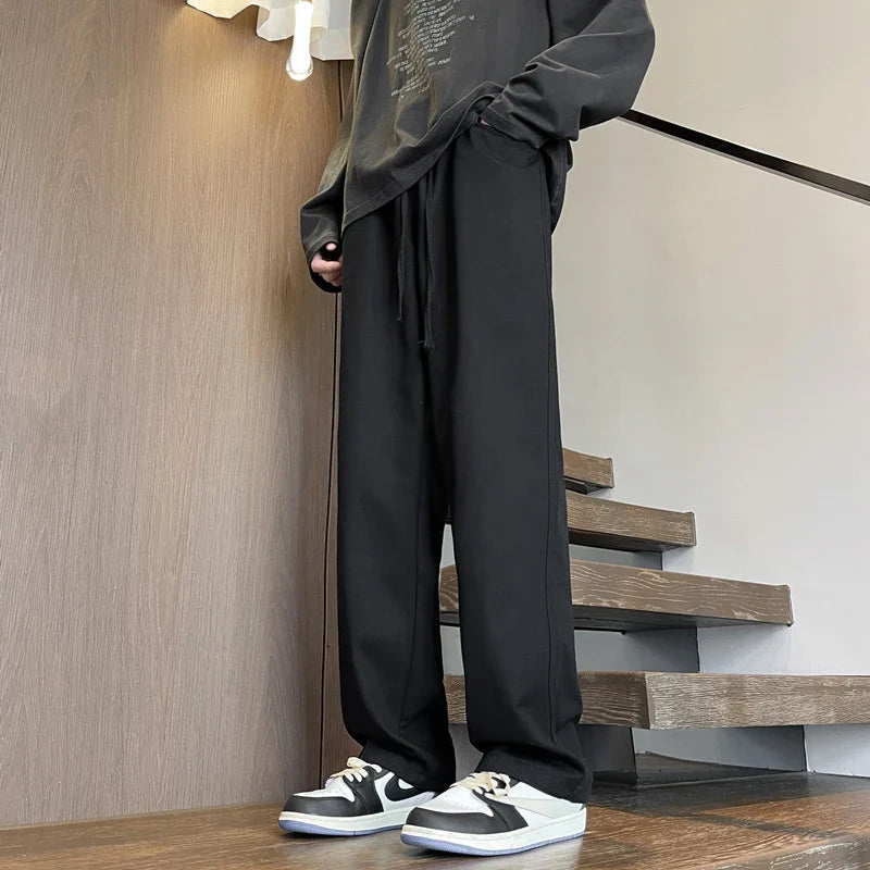 saferido Tracksuit Black Korean Fashion Joggers Pants Y2k Baggy Tactical Cargo Pants Khaki Harajuku Casual Stacked Sweat Pants