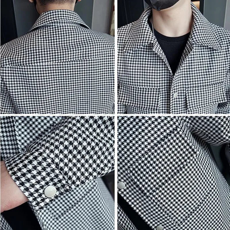 saferido Men Spring High Quality Casual Jackets/Male Slim Fit Fashion Business Plaid Coats Plus Size S-3XL