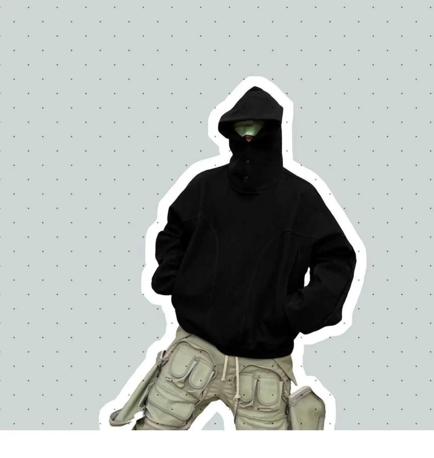 saferido Sweatshirt For Men Hooded Buttoned Oversize High Street Solid Color 2024 New Spring Summer Trendy Streetwear