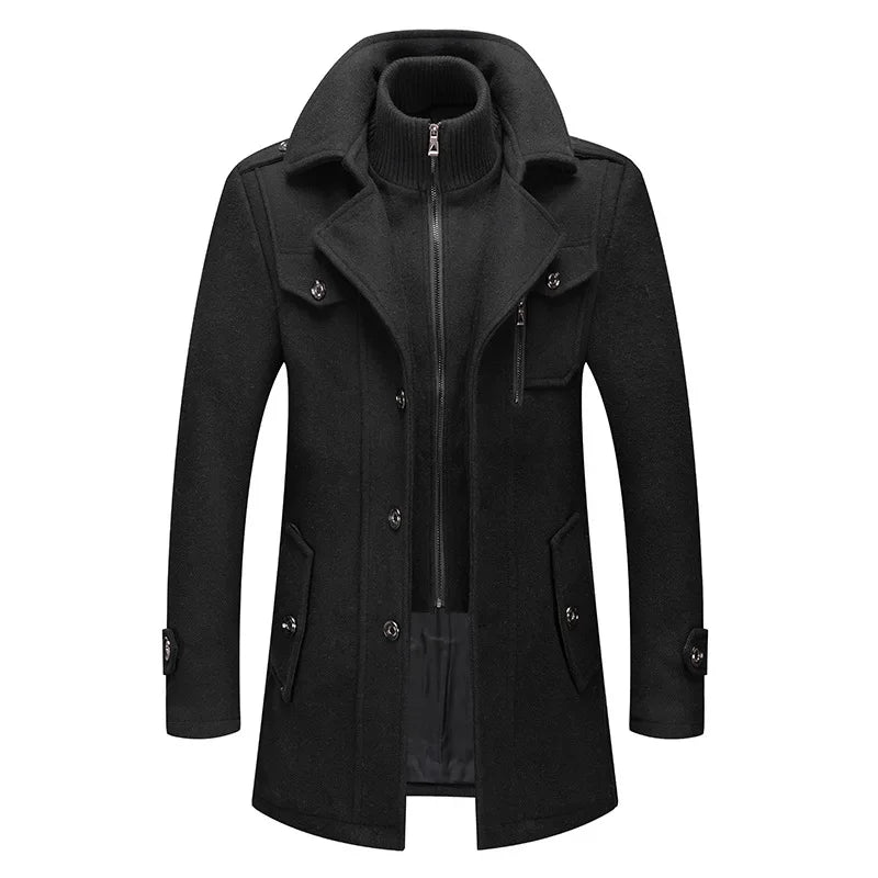 Autumn Winter Men Wool Coat New Thickening Warm Coat High Quality Design Wool Coat Male Fashion Casual Overcoat Clothing