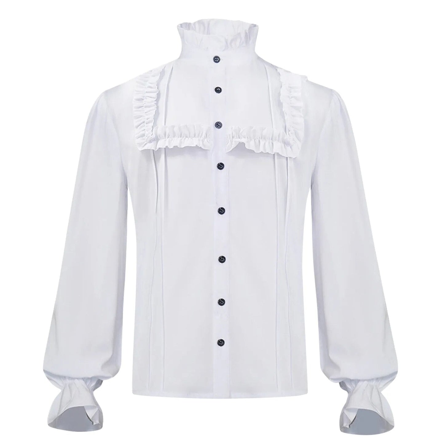 Men Pirate Shirt Vampire Renaissance Victorian Steampunk Gothic Ruffled Medieval Halloween Cosplay Costume Clothing Chemise Tops