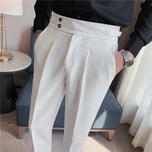 saferido British Style Autumn New Solid Business Casual Suit Pants Men Formal Pants High Quality Slim Fit Office Trousers Pantalon 29-36