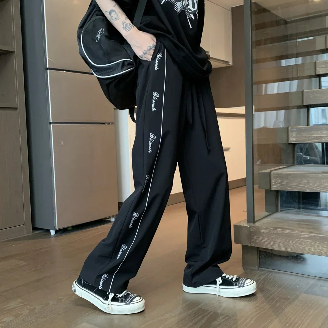 saferido Long Loose Male Trousers Cooling Baggy Men's Casual Pants Cool Ice Silk Fashion 2024 Low Price Stylish Sale Harajuku Cheap Y2k
