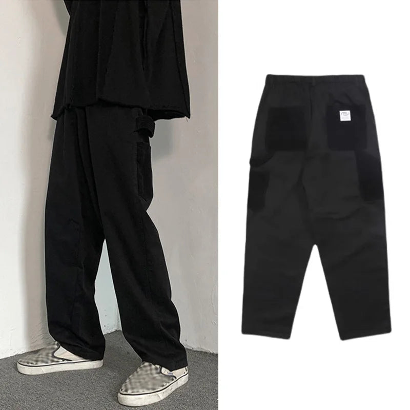 saferido Men's Overalls Vintage Baggy Straight Pants Spring Summer Casual Sweatpants Fashion Oversized Trousers Male Bottoms Y2K Clothes