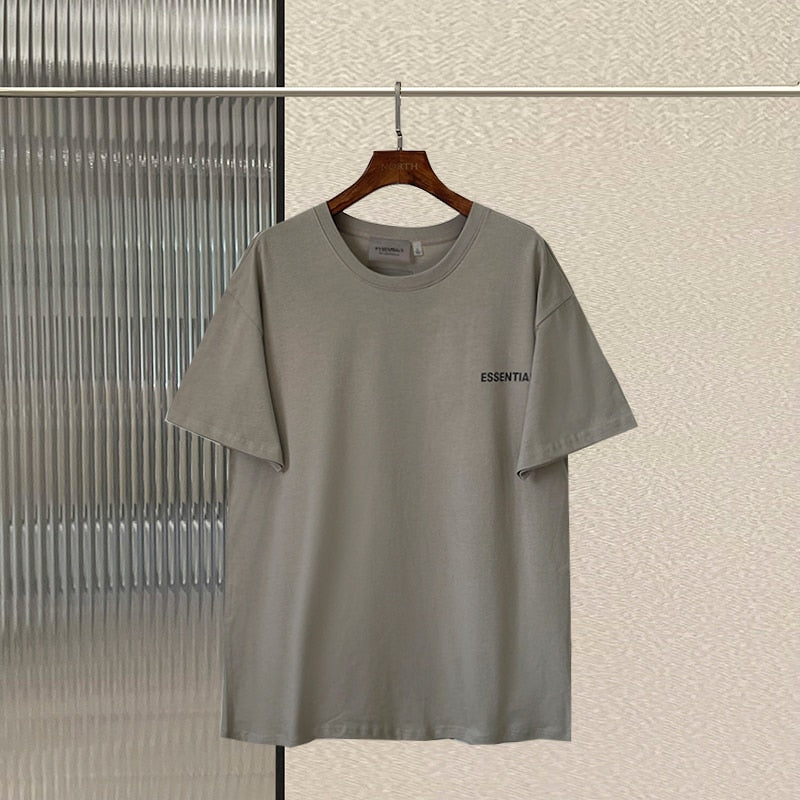 New Summer Essentials T-Shirt Reflective letters 100% Cotton Oversize T-Shirt Men and Women High Street Hip-Hop Sports Tees