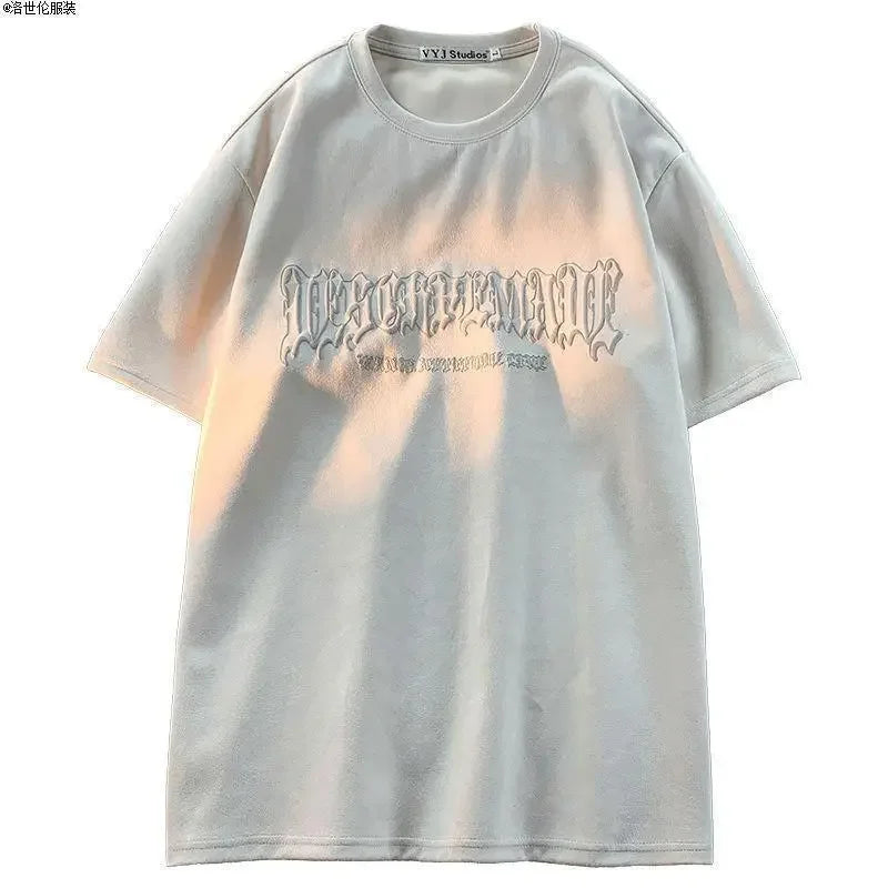 saferido American hip hop fried street trend wings printed short sleeved t shirt men and women loose Korean couple short sleeved T-shirt