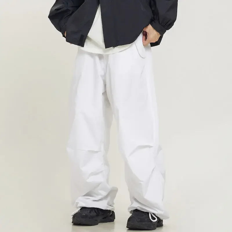 saferido Parachute Pants Sport Men Baggy American Street Cargo Wide Leg Trousers Male Tracksuit Hip Hop Loose Casual Oversize