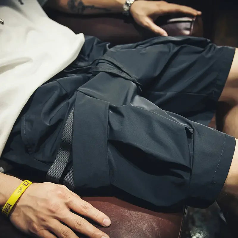Mens Cargo Shorts Wide Loose Elastic Waist Short Pants for Men Baggy with Draw String Fashion Popular Streetwear Beautiful