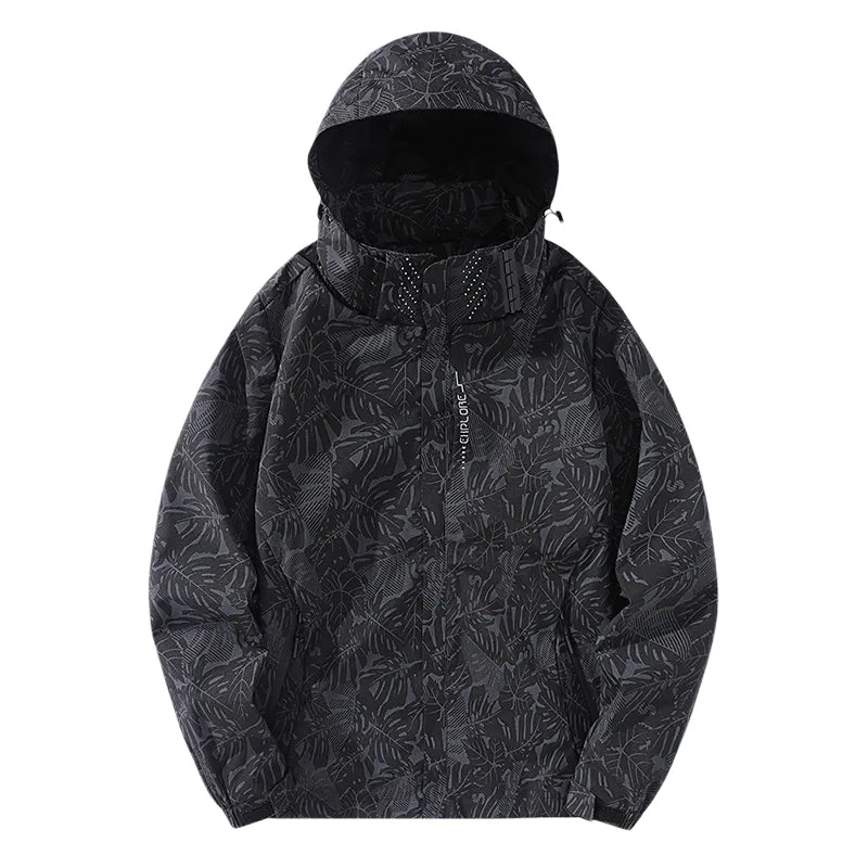 New Spring Mens Lightweight Waterproof Rain Jacket Raincoat for Hiking Travel with Removable Hood Windbreaker Jacket Top