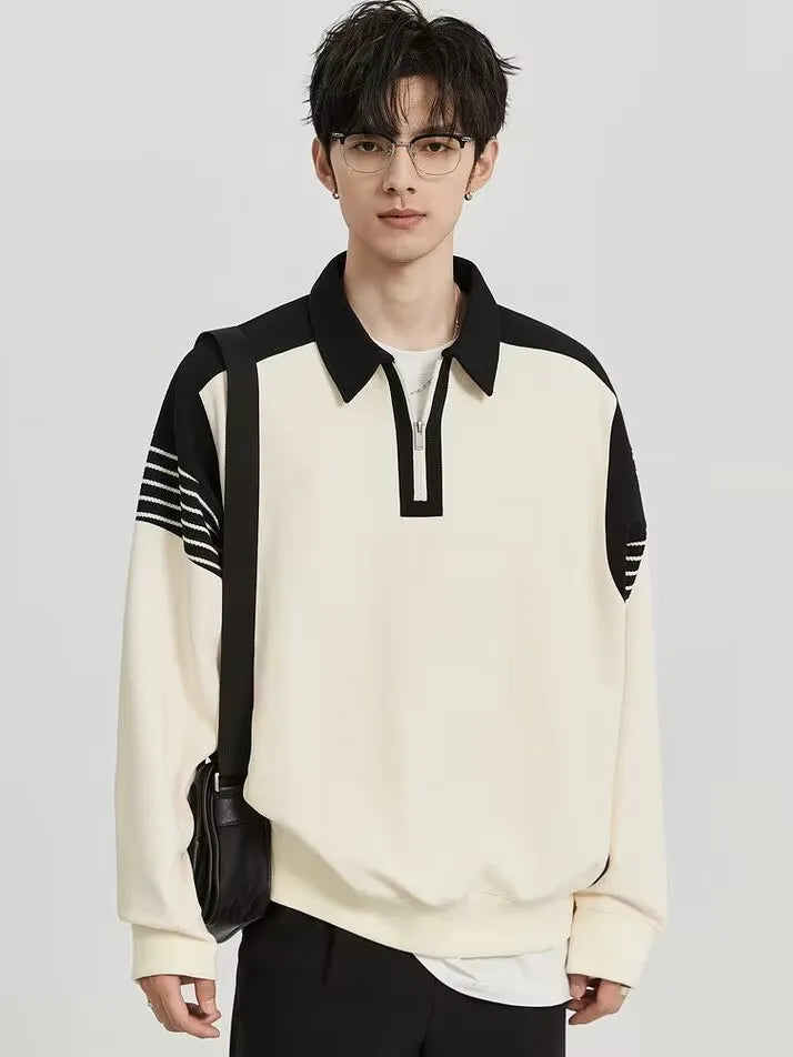 saferido Pullover Mens Thick Warm Knitted Men Sweater Solid Fashion Sweaters Half Zip Spring Autumn Comfy Fleece Winter Coat Casual