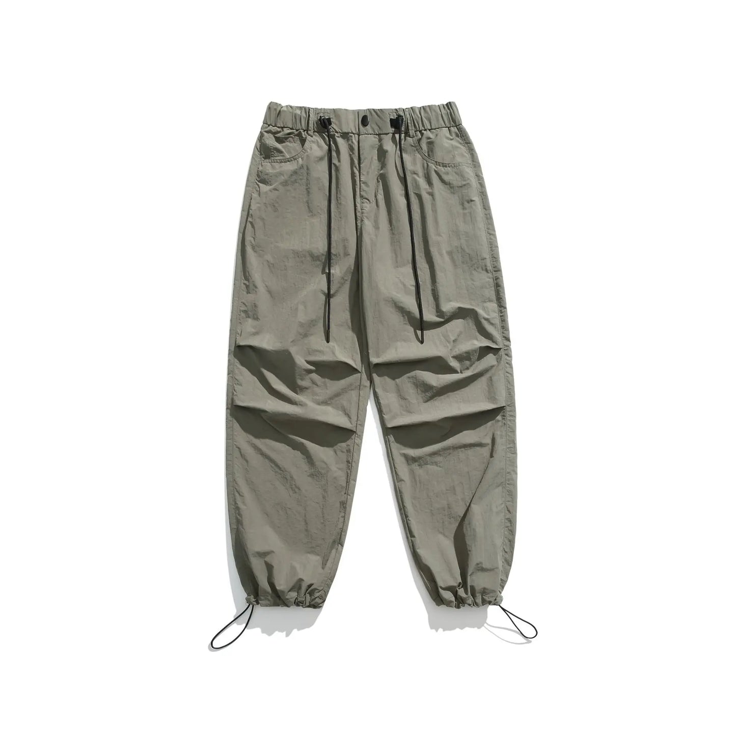 saferido Parachute Sports Pants Men Ice Silk Jogging Sweatpants Wide Leg Trousers Male Streetwear Loose Casual American Street