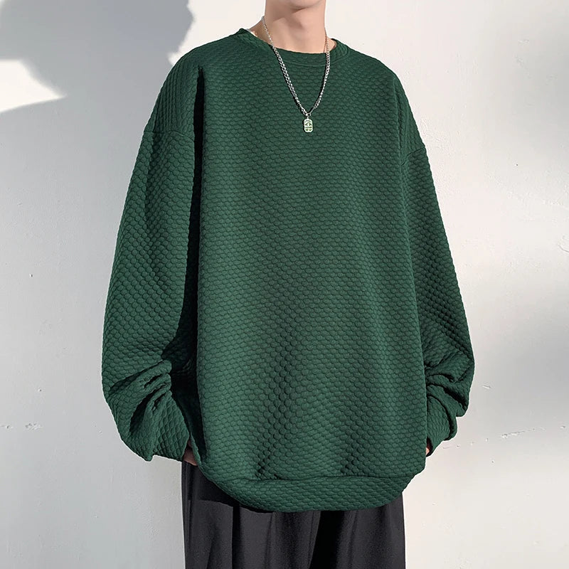 saferido Autumn New Hoodies Dot O-neck Sweatshirt Mens Streetwear Casual Fashion Mens Oversized Korean Harajuku Pullover 5XL-M