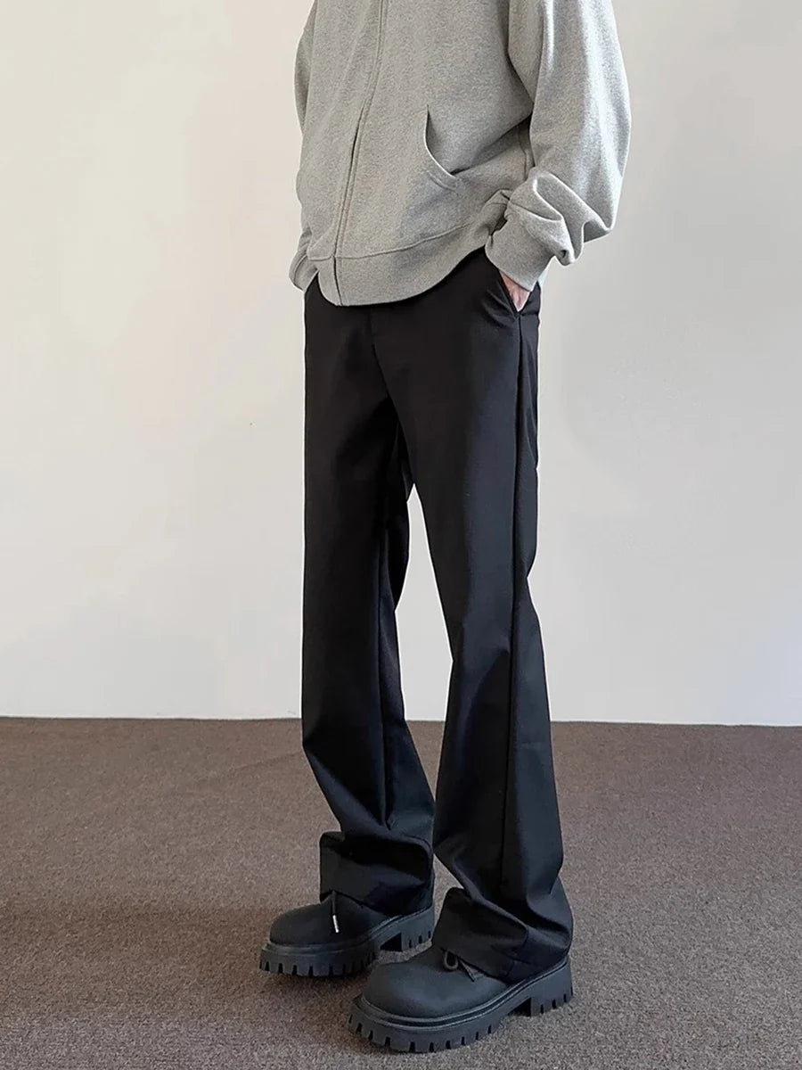 saferido Mens Pants Suit Casual Korean Fashion 2024 New Original Streetwear Skinny Straight-leg Formal Clothes Thin Black Trousers Summer
