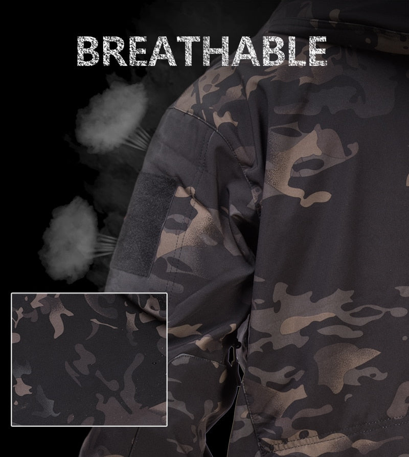 Hunting Jackets Soft Military Tactical Jacket Man Combat Waterproof Fleece Men Clothing Multicam Coat Windbreakers 5XL