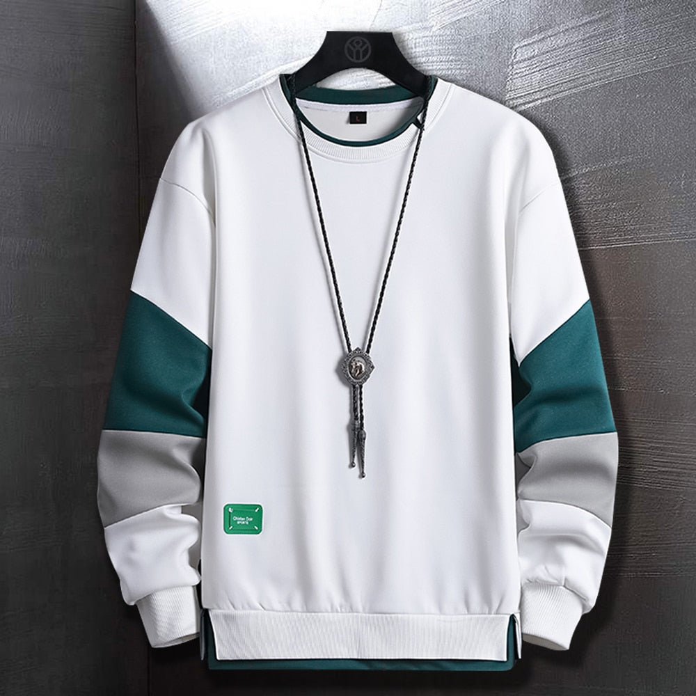 Sweatshirt For Men Fashion Autumn Winter Casual Long Sleeve Sweatshirt Men High Street Clothes Crewneck Shirt Men Hoodie No Hood