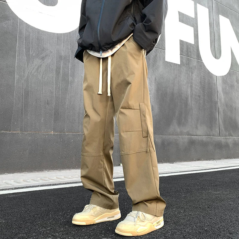 saferido Men Korean Fashions Baggy Sweat Pants Casual Black Vintage Joggers Sweatpants Y2k Streetwear Waterproof Gym Cargo Pants