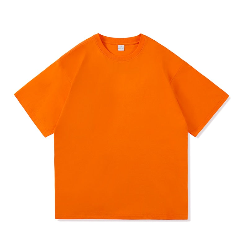 Men Oversized Graphic Solid T Shirts Colorfuls 100% Cotton Mens White Classical Tee Male Short Sleeve O-Neck Tops