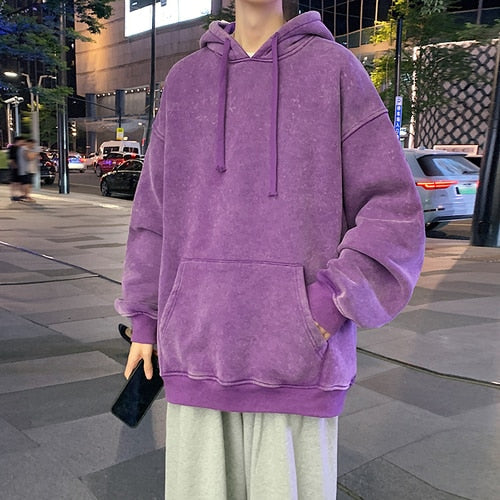 Legible Spring Autumn Casual Hoodies Men Solid Hooded Hoodies Male Loose Sweatshirts Pullovers Man