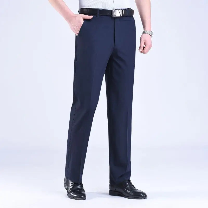 saferido Men's Clothing New Loose Solid Color Office Business Casual Formal Man Spring Summer Thin Pockets Comfortable Zipper Pants