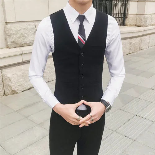 saferido Men spring high quality Business suit Vest/Male slim fit fashion office dress Blazers Vest 4XL-M