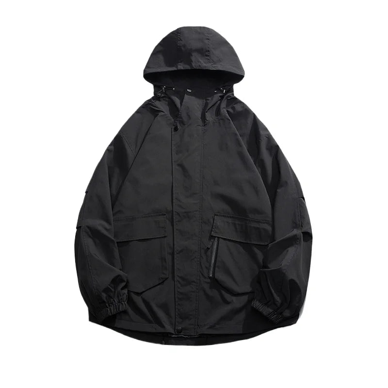 saferido Men's Korean Style Clothes Outerwear Loose Fitting Hooded Jackets Original Clothing Man Hoodie Men's Coats