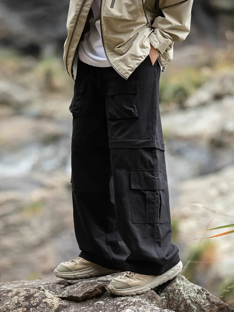 saferido 2024 New Cargo Pants Men Oversize Outdoor Casual Trousers Multi Pocket Pure Cotton Jogging Pants Mans Streetwear Hip Hop