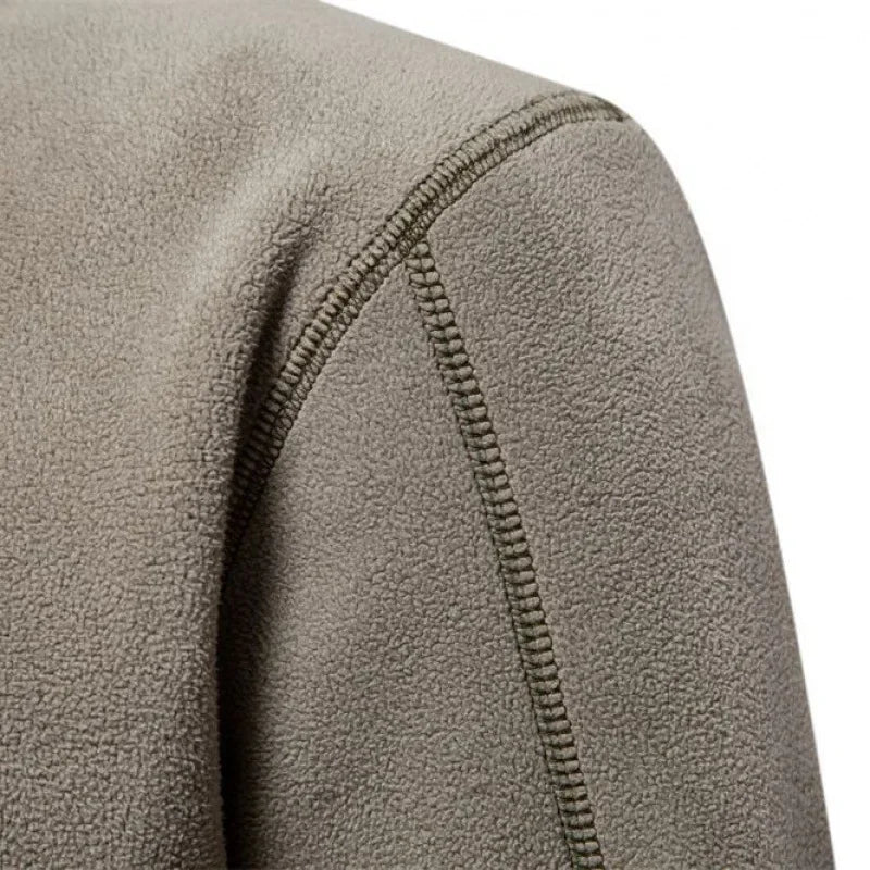 New Autumn Winter Thicken Warm Fleece Jacket for Men Zipper Neck Pullover Quality Men's Sweatshirt Soft Mens Jacket