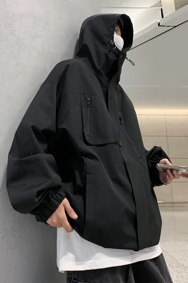 saferido Men's Korean Style Clothes Original Clothing Hooded Jackets Man Hoodie Coats Models 2024 Outerwear Loose Fitting Spring