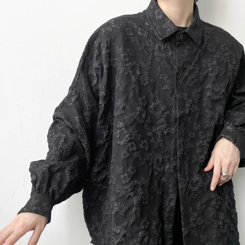 Shirts Men Japanese Style Loose Leisure Long Sleeves Chic New All-match Solid Summer High Street Simple Popular College Daily