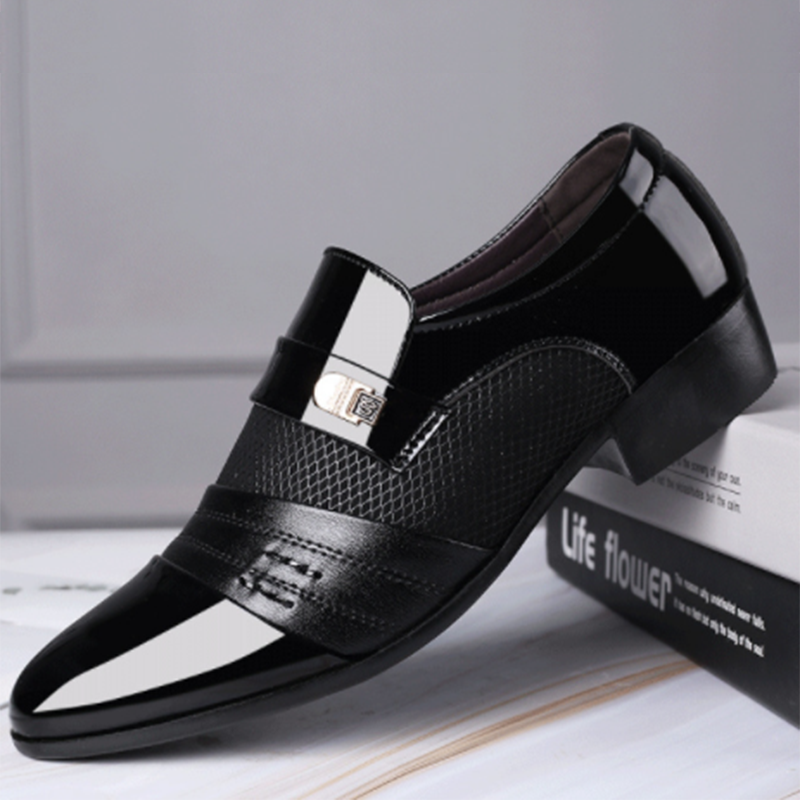 saferido Former Men Shoe Black Leather Shoes for Men Luxury Plus Size Party Office Business Casual Shoes Loafers