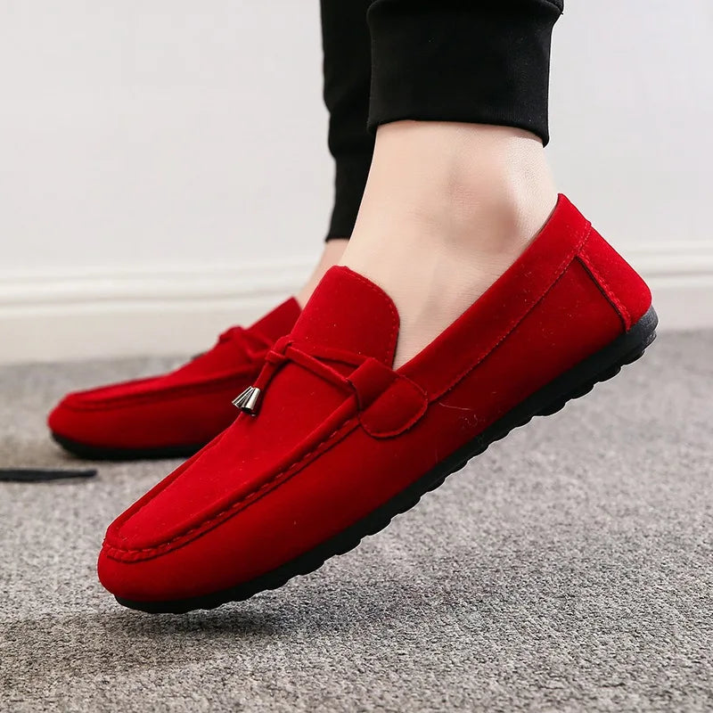 saferido Slip-on Loafers for Men Soft Driving Moccasins High Quality Flats Male Walking Shoes Suede Casual Loafers Summer Men's Shoe