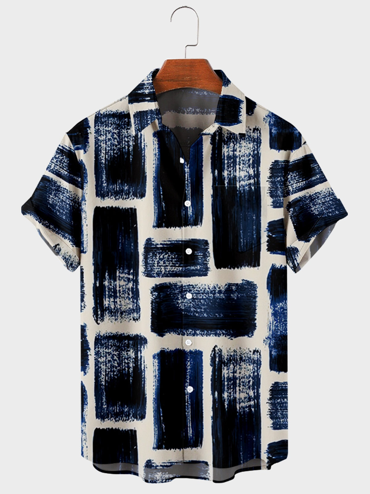5XL Hawaiian Men's Shirt Colourful Striped Camisa Short Sleeve Shirts For Men Casual Top Oversized Tee Shirt Men Clothing
