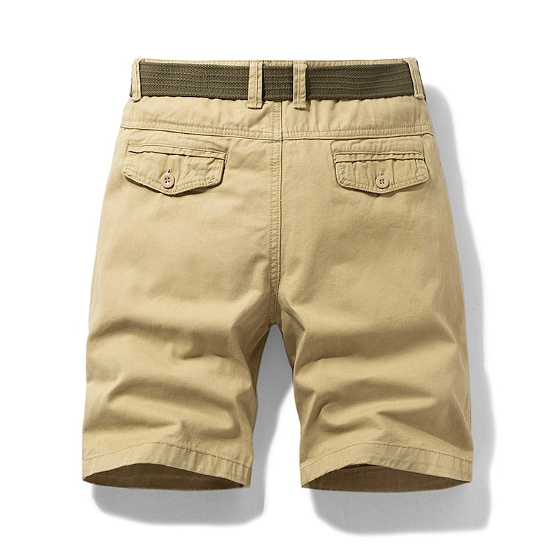 New Summer Men Cargo Shorts Cotton Casual Mens Shorts Pants Jogger Military Solid Straight Cargo Shorts Men Brand Clothing